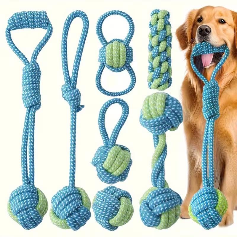 Valkyrie 7 Parça Köpek Halat Oyuncak Seti Isırma Çekiştirme Eğitim Toplu İp Oyuncağı