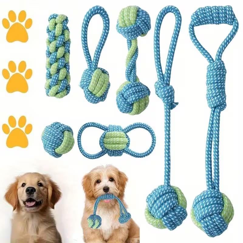 Valkyrie 7 Parça Köpek Halat Oyuncak Seti Isırma Çekiştirme Eğitim Toplu İp Oyuncağı