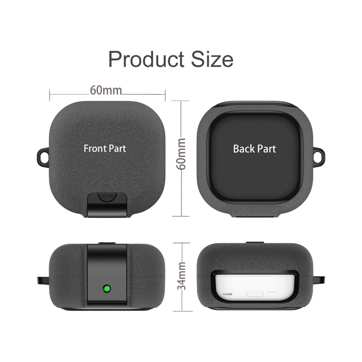 Samsung Galaxy Buds4 ve Buds4 Pro Uyumlu Güvenlik Kilitli Telefon Standı Fonksiyonlu Premium Kulaklık Kılıfı (Gri)