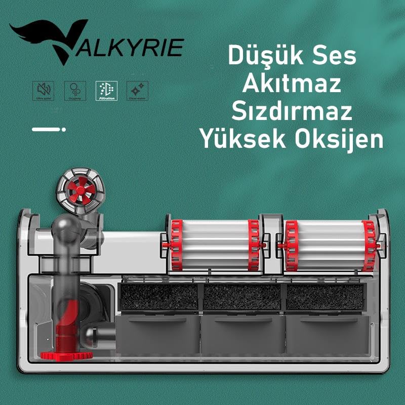 Valkyrie Askılı Akvaryum Şelale Filtre 10W 800 L/H 6’lı Filtre Yüzey Temizleyici
