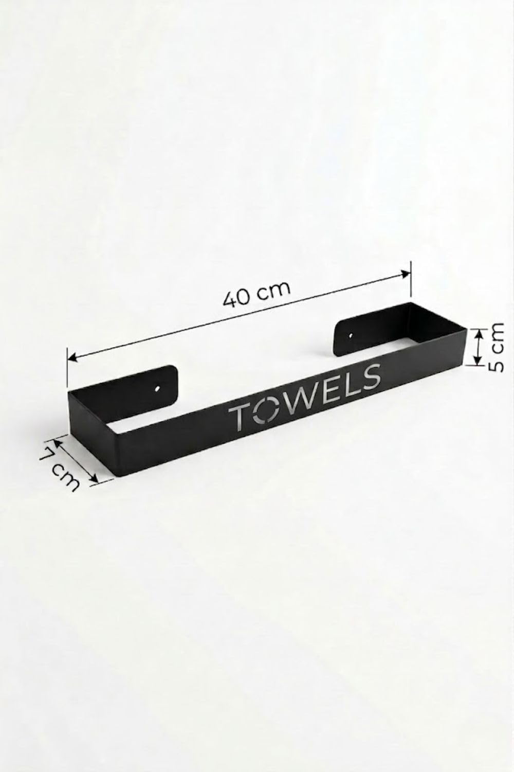 Orret Home Yapışkanlı Havlu Askısı Siyah Metal Havluluk TOWELS Yazılı Banyo Havlu Tutucu Duvar Tipi Havluluk Dikey Yatay Kullanım Modern Havlu Askılığı