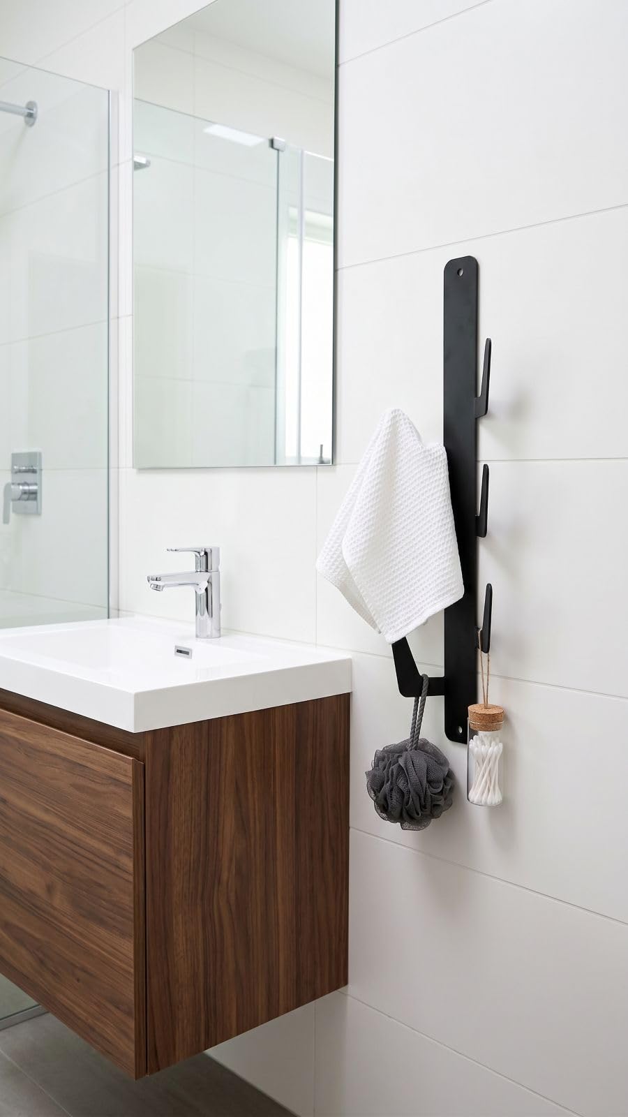 Orret Home Yapışkanlı Dikey Askılık 6 Kancalı Kaktüs Tasarım Duvar Askısı Metal Siyah Askılık Duvara Yapıştırılabilir Çok Amaçlı Askı Banyo Mutfak Antre Askılığı