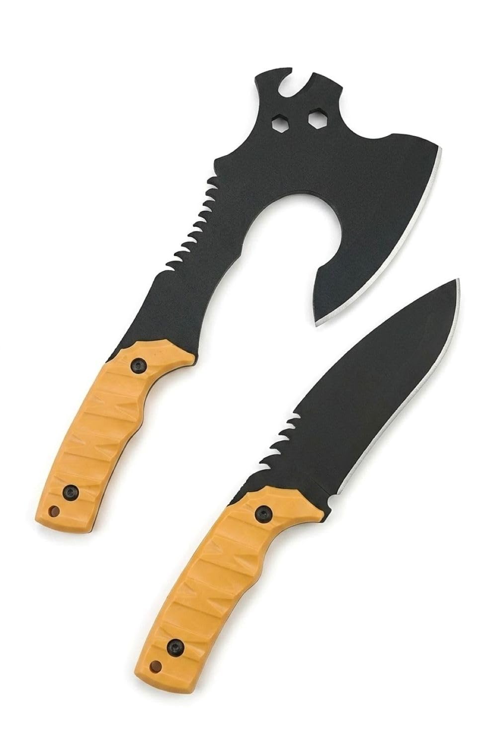 Orret Home Kamp Baltası ve Bıçak Seti Deri Kılıflı Outdoor Balta Bıçak Seti Kamp Bıçağı Avcı Bıçağı Çok Amaçlı Survival Set (ASORTİ RENK)