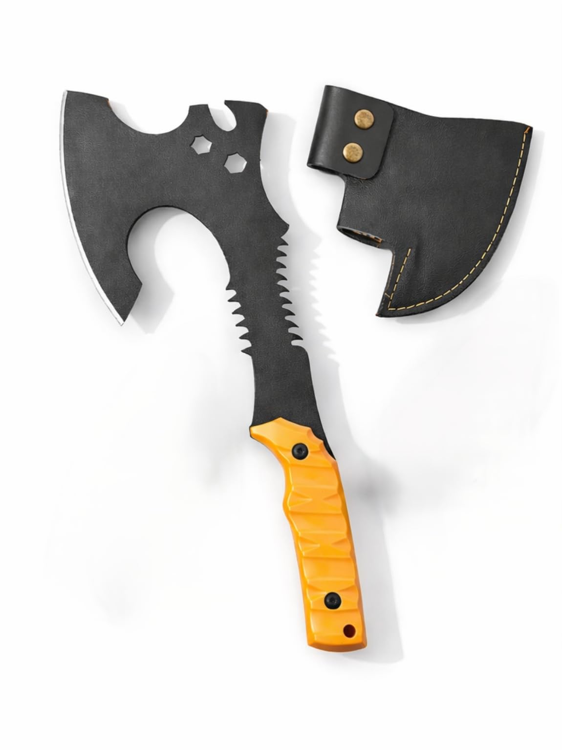 Orret Home Kamp Baltası ve Bıçak Seti Deri Kılıflı Outdoor Balta Bıçak Seti Kamp Bıçağı Avcı Bıçağı Çok Amaçlı Survival Set (ASORTİ RENK)
