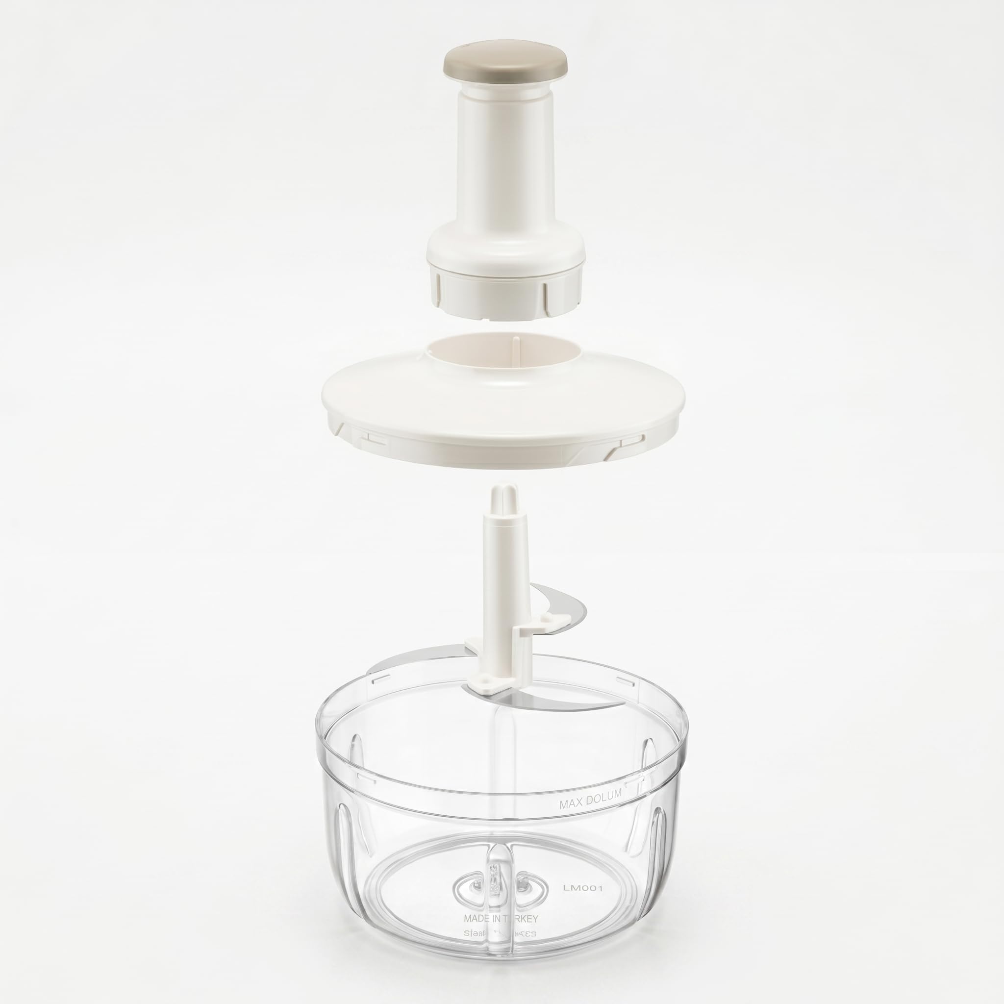 Orret Home 3 Bıçaklı Basmalı Rondo Doğrayıcı Manuel El Rondosu Paslanmaz Çelik Bıçaklı Soğan Doğrayıcı Sebze Meyve Salata Püre Havuç Doğrayıcı Pratik Mutfak Rondosu Şeffaf Hazneli El Blender (ASORTİ)