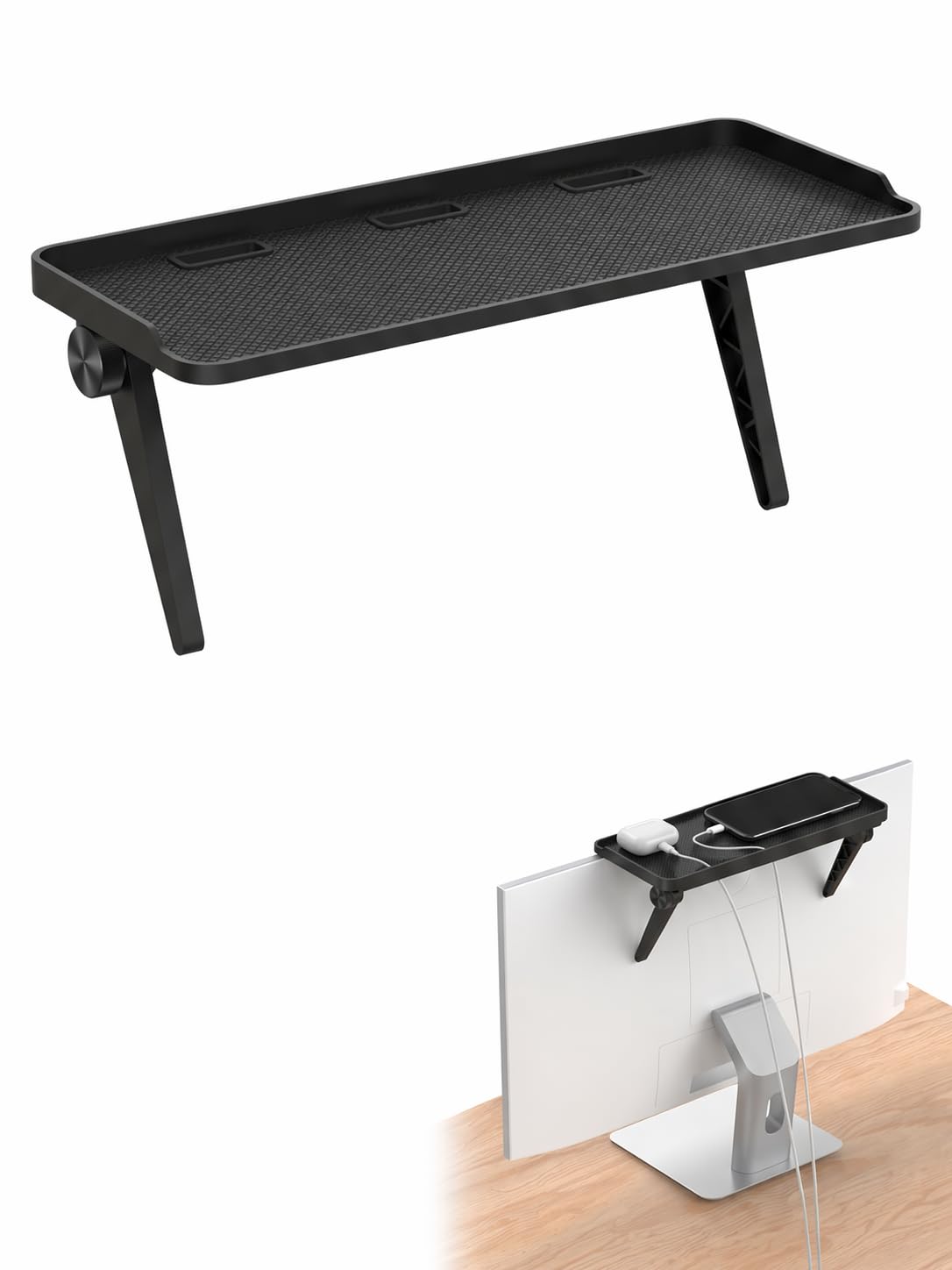 Orret Home Monitör Üstü Stand Organizer Düzenleyici Raf TV Üstü Stand Ekran Üstü Raf Kurulumsuz Ayarlanabilir Monitör Rafı Masaüstü Düzenleyici Kaymaz Yüzey TV Rafı