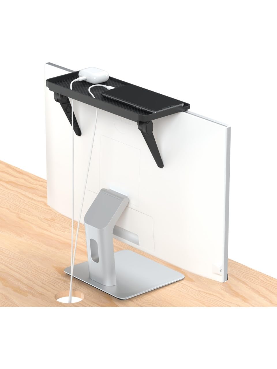 Orret Home Monitör Üstü Stand Organizer Düzenleyici Raf TV Üstü Stand Ekran Üstü Raf Kurulumsuz Ayarlanabilir Monitör Rafı Masaüstü Düzenleyici Kaymaz Yüzey TV Rafı