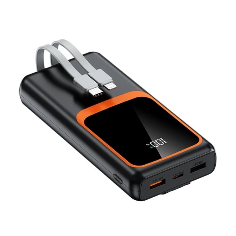 20.000 Mah Powerbank 22.5W Hızlı Şarj Taşınabilir Şarj Cihazı Çok Kablolu Dijital Göstergeli