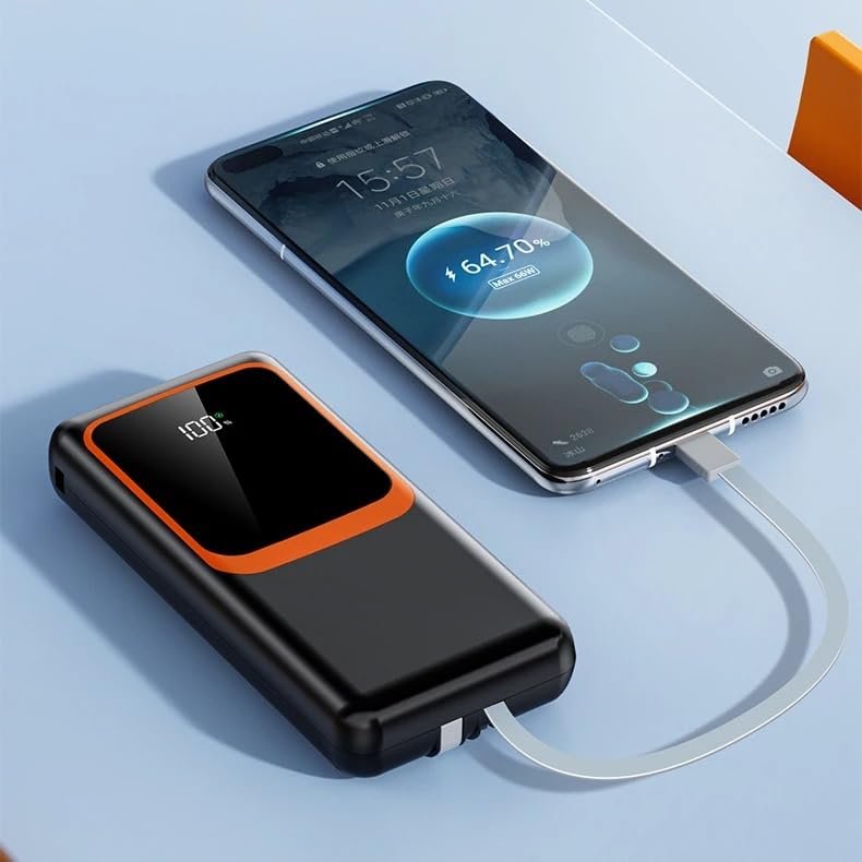 20.000 Mah Powerbank 22.5W Hızlı Şarj Taşınabilir Şarj Cihazı Çok Kablolu Dijital Göstergeli