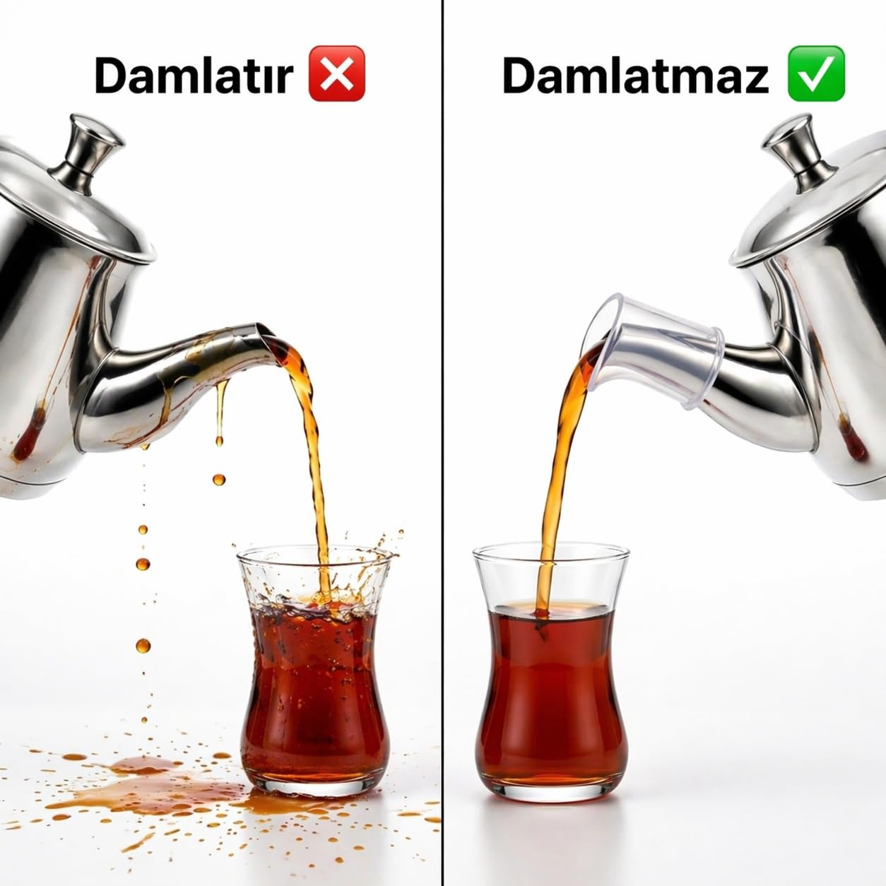 Orret Home Silikon Çaydanlık Ucu Damlatmaz Aparat Demlik Musluk Ucu Sızdırmaz Akıtmaz Çay Dökme Aparatı Isıya Dayanıklı Şeffaf Silikon Ağızlık 2’li Set (Asorti Renk)
