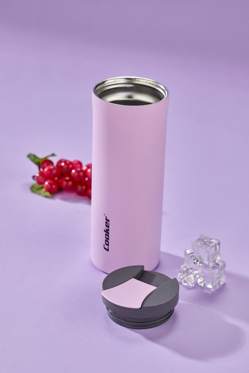 Cooker ColorStay Flip 304 Paslanmaz Çelik 400 ml Termos, Pembe, 6 Saat Sıcak Soğuk Tutma