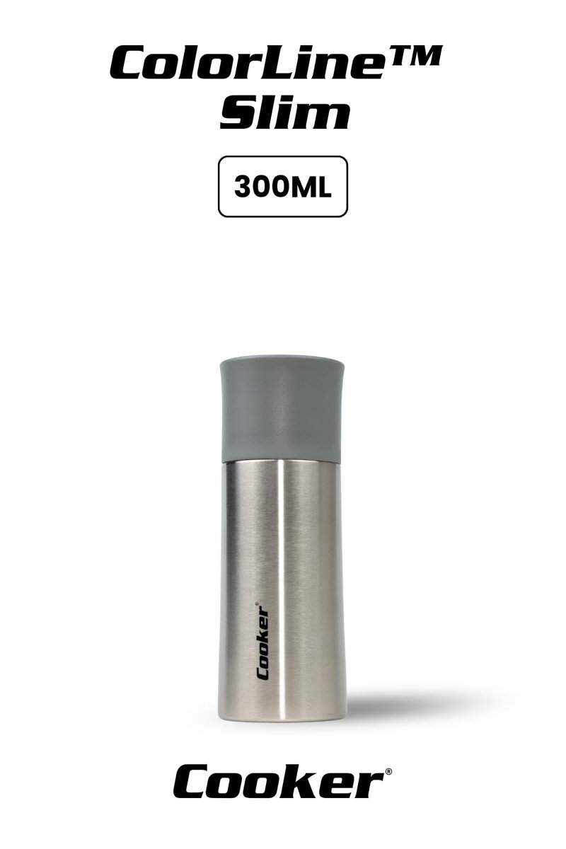 Cooker ColorLine Slim 300 ml Paslanmaz Çelik Termos, Gri