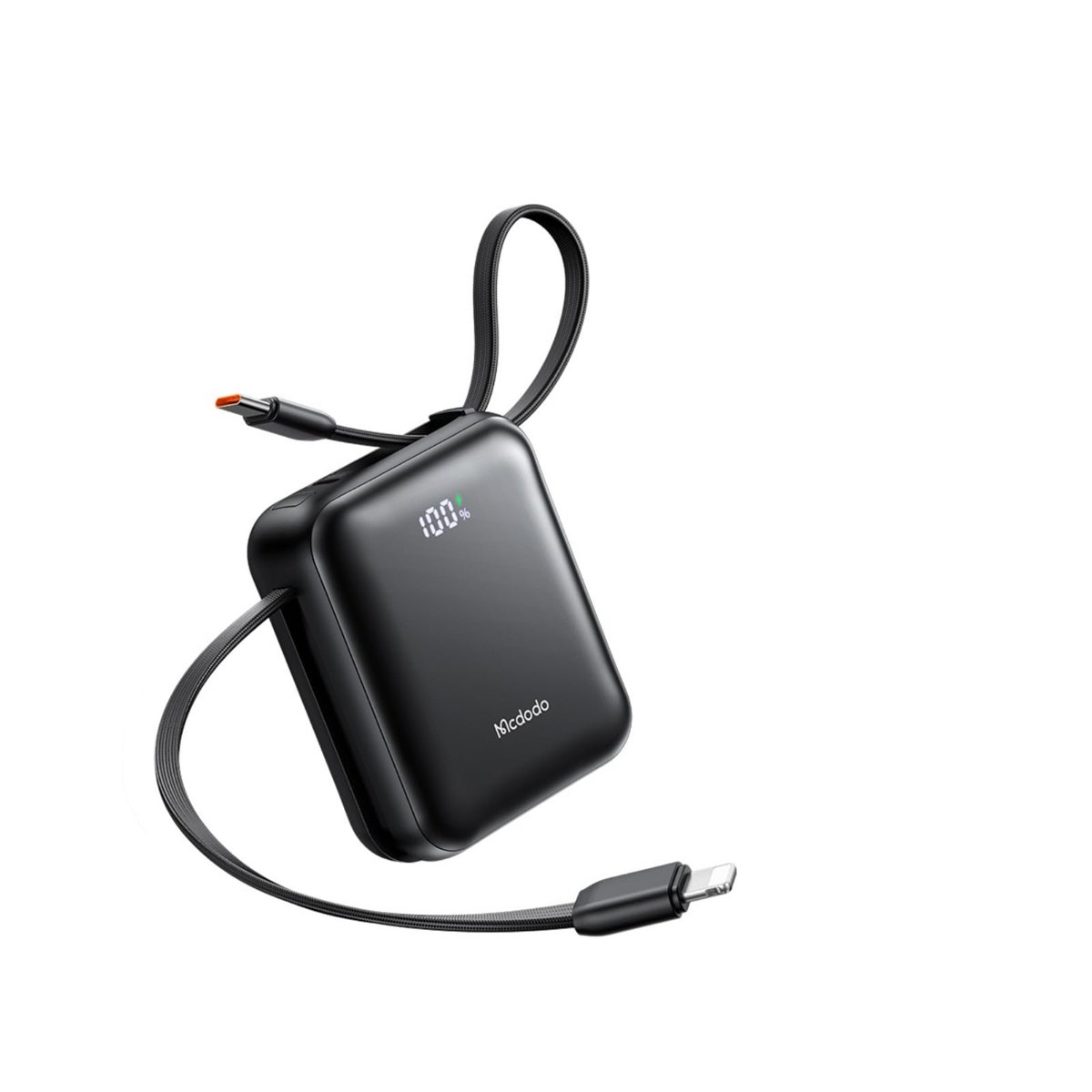 MCDODO MC-8620 10000mAh 22.5W PD Hızlı Şarj Dahili Kablolu Powerbank Siyah (Type-c/Lightning)