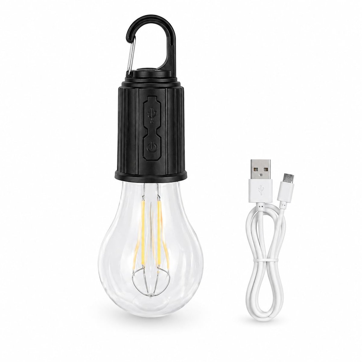 Orret Home Şarjlı Kamp Ampulü USB Type-C Girişli Asılabilir LED Ampul 3 Modlu Işık Gün Işığı Kamp Lambası Taşınabilir Acil Durum Işığı Kancalı Ampul Outdoor Kamp Aydınlatma