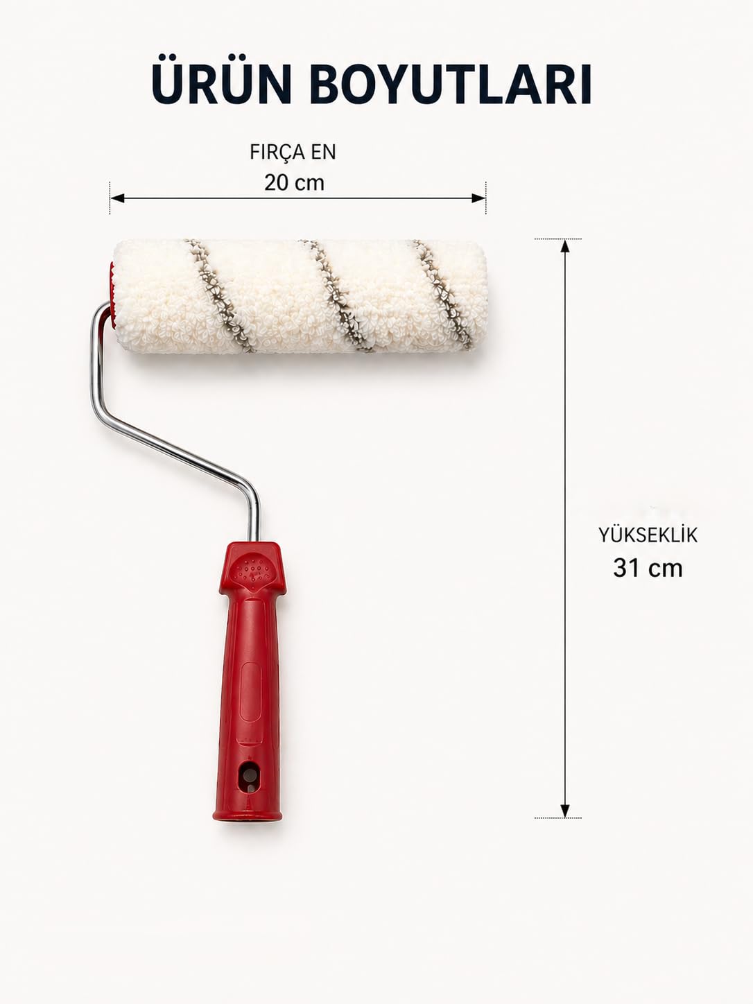 Orret Home 20 cm Boya Rulosu ve Yedek Rulo Seti Profesyonel Boya Badana Rulosu Duvar Boyama Rulosu Tüy Bırakmaz Rulo Fırça Seti (ASORTİ RENK)