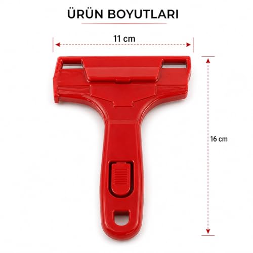 Orret Home Profesyonel Falçata Ağızlı Kazıma Bıçağı Cam Seramik Fayans Mermer Yüzey Temizleme Yapışkan Sökücü Kazıyıcı Bıçak (ASORTİ RENK)