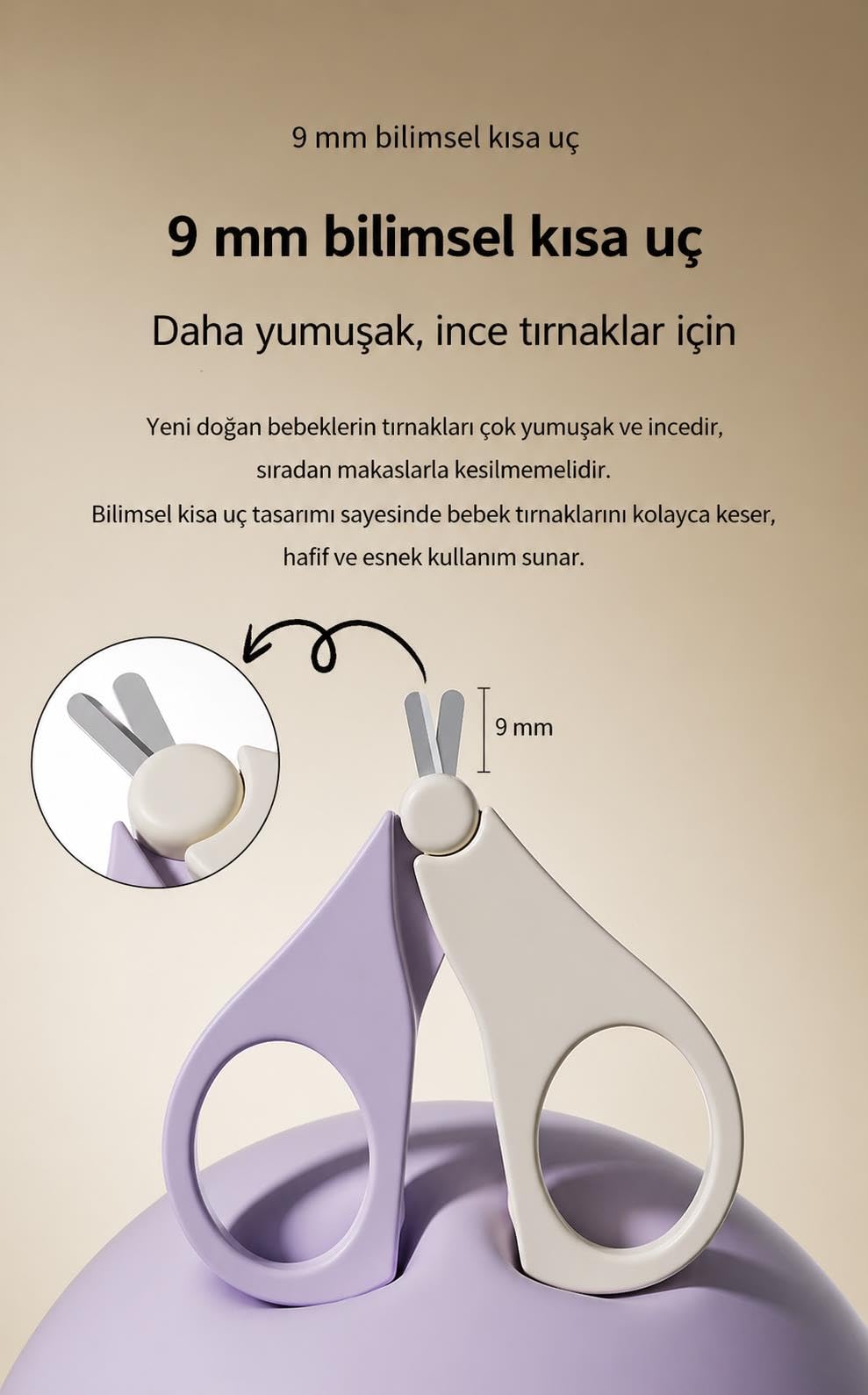 Valkyrie Geyik Figürlü Bebek Tırnak Bakım Seti 5 Parça Güvenli Makas Cımbız Tırnak Makas Törpü Seti Mor
