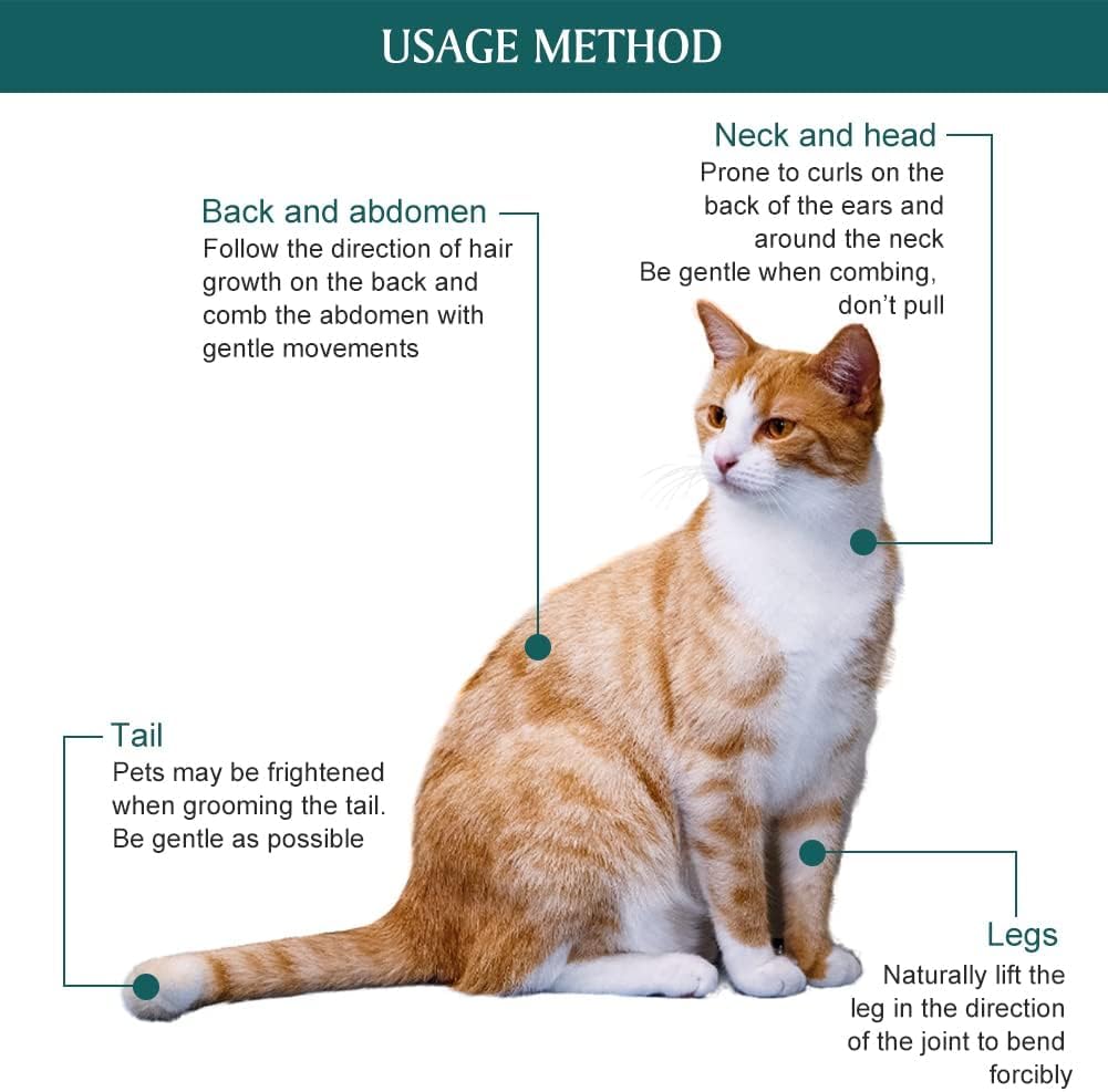 AEE® Kedi Köpek Tüy Açıcı Tarak | Tek Taraflı Gıdık Açıcı Metal Dişli Pet Tarağı | Tüy Toplama & Kıtık Düğüm Açıcı