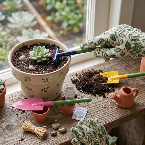 Orret Home 3’lü Mini Bahçe Hobi Seti Kürek Tırmık Dikici Seti Kaktüs Sukulent Saksı Bitkileri İçin El Aletleri Çiçek Dikim Seti (ASORTİ RENK)