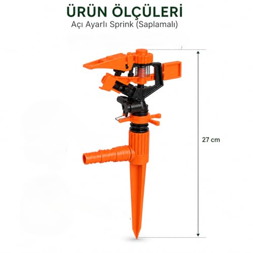 Orret Home Açı Ayarlı Bahçe Sulama Fıskiyesi Basınç Ayarlı Sprink Yer Tipi Toprağa Batırmalı 360° Döner Sprey Sulama Sistemi Hortum Uyumlu (ASORTİ RENK)