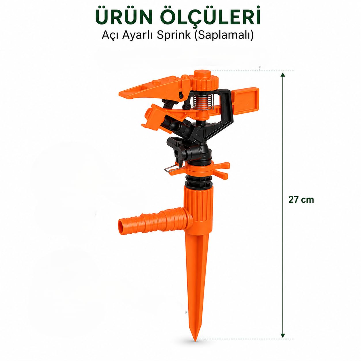 Orret Home Açı Ayarlı Bahçe Sulama Fıskiyesi Basınç Ayarlı Sprink Yer Tipi Toprağa Batırmalı 360° Döner Sprey Sulama Sistemi Hortum Uyumlu (ASORTİ RENK)