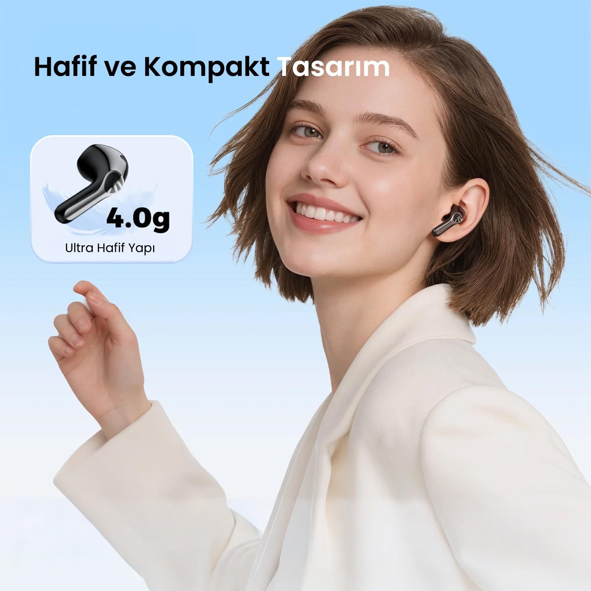 SoundPEATS Air6 HS Hi-Res LDAC ENC TWS Kablosuz Bluetooth 6.0 Kulaklık Siyah