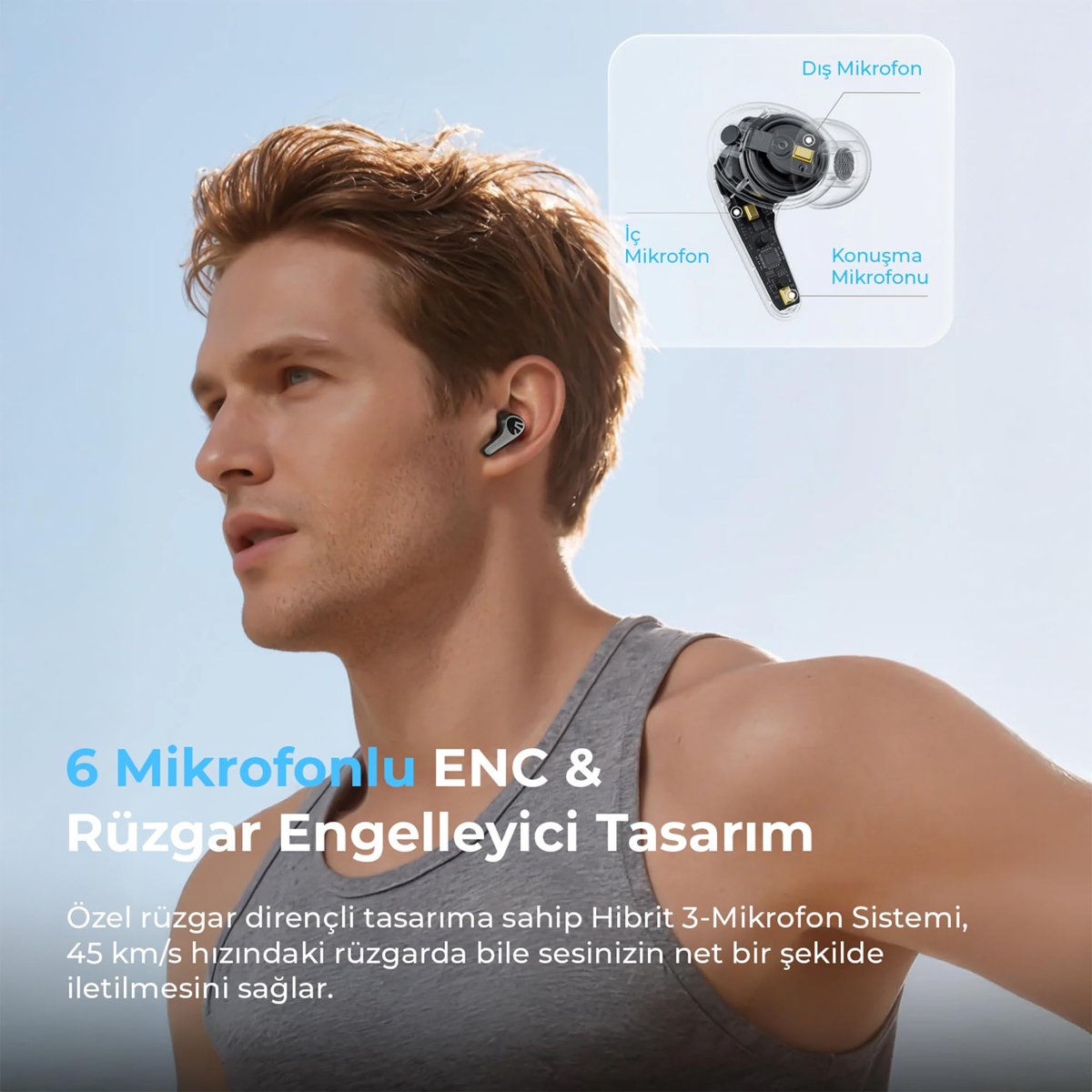 SoundPEATS C30 Hybrid ANC Hi-Res LDAC TWS Bluetooth 6.0 Kablosuz Kulak İçi Kulaklık Turuncu