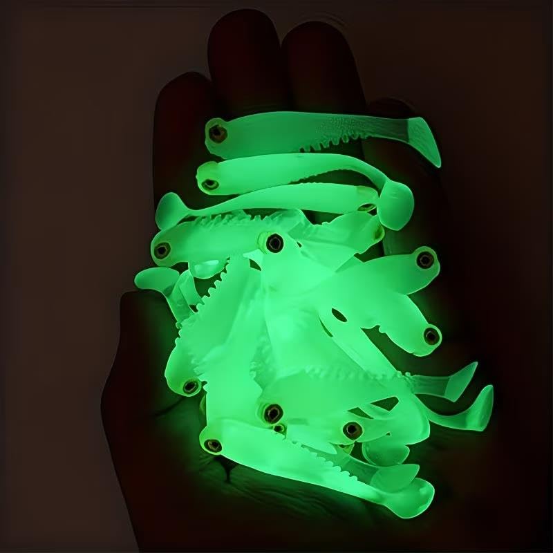Valkyrie 20 Adet Fosforlu Silikon Balık Yemi 5cm – Gece Parlayan Glow Yapay Yem (Soft Lure)
