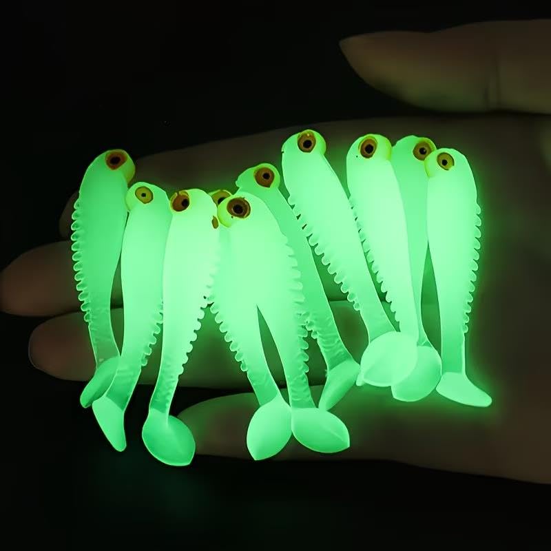 Valkyrie 20 Adet Fosforlu Silikon Balık Yemi 5cm – Gece Parlayan Glow Yapay Yem (Soft Lure)