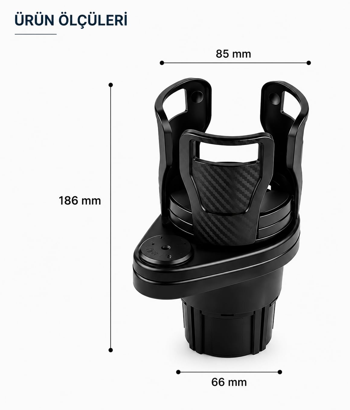 Busstier Araç Bardak Tutucu Ayarlanabilir Oto İçecek Tutucu Telefon Standlı Çok Fonksiyonlu Araç İçi Bardaklık Su Şişesi Kahve Tutucu