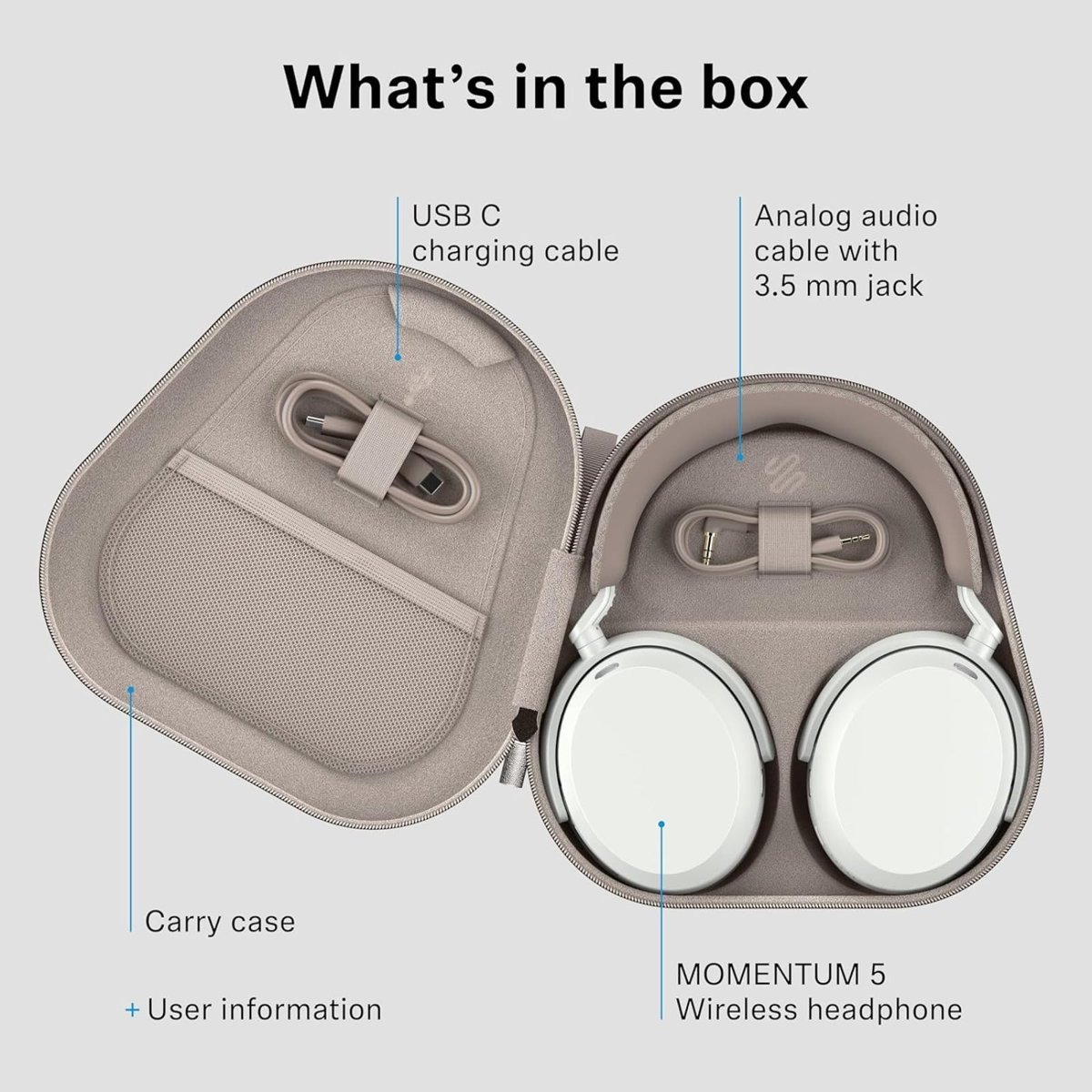 Sennheiser Momentum 5 Kablosuz Kulak Üstü Bluetooth Kulaklık - Siyah