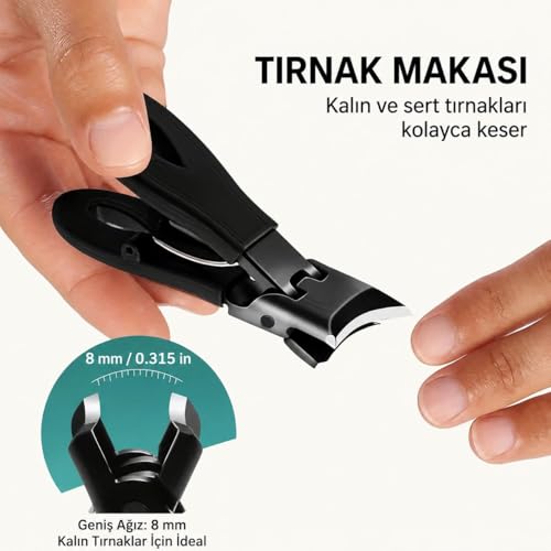 Valkyrie Profesyonel Batık Tırnak Makası Seti 5 Parça Paslanmaz Çelik Pedikür Seti B1pp