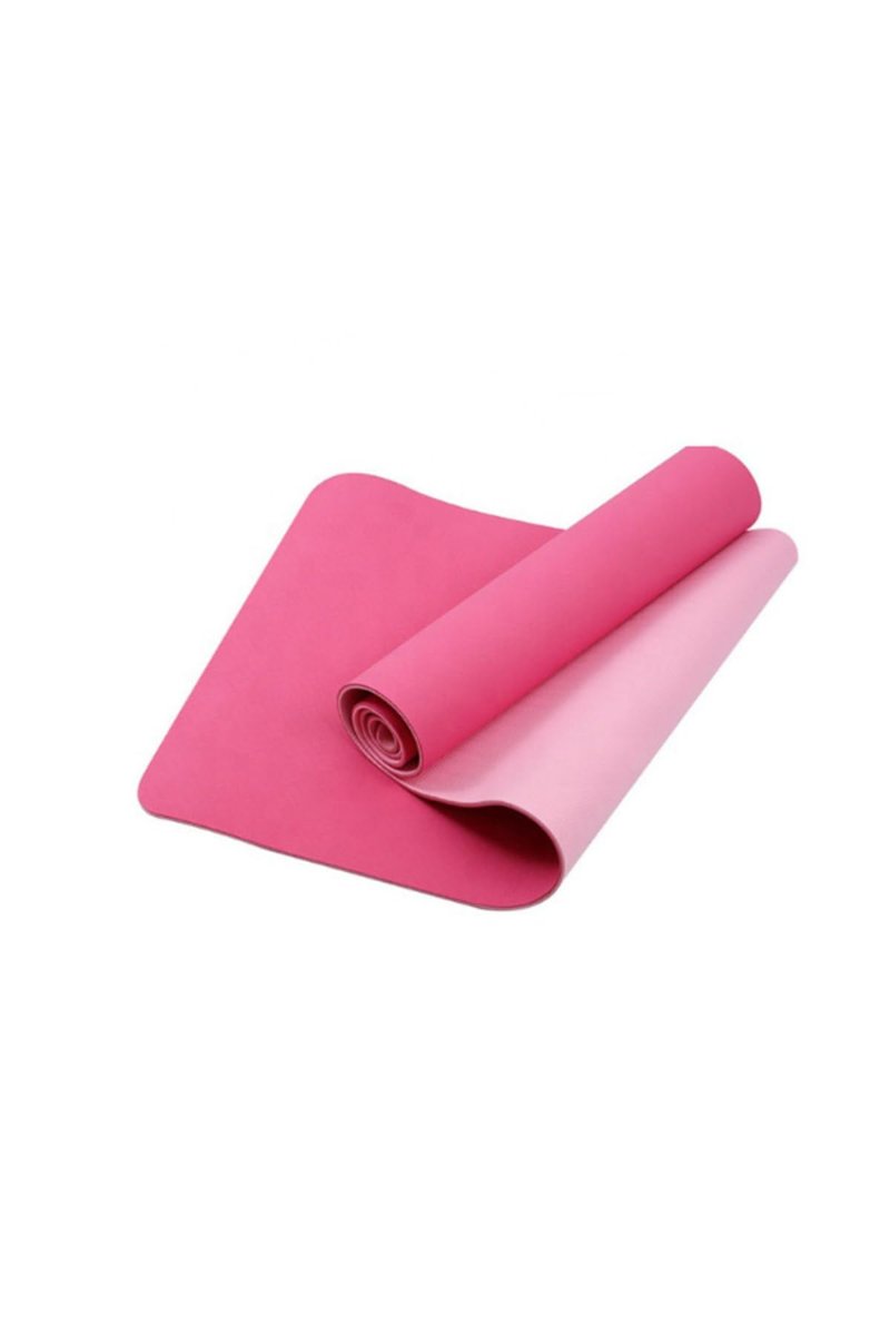 Tpe Pilates Yoga Minderi 6 Mm, Taşıma Çantalı Çift Renkli Yoga Matı Pembe PEMBE