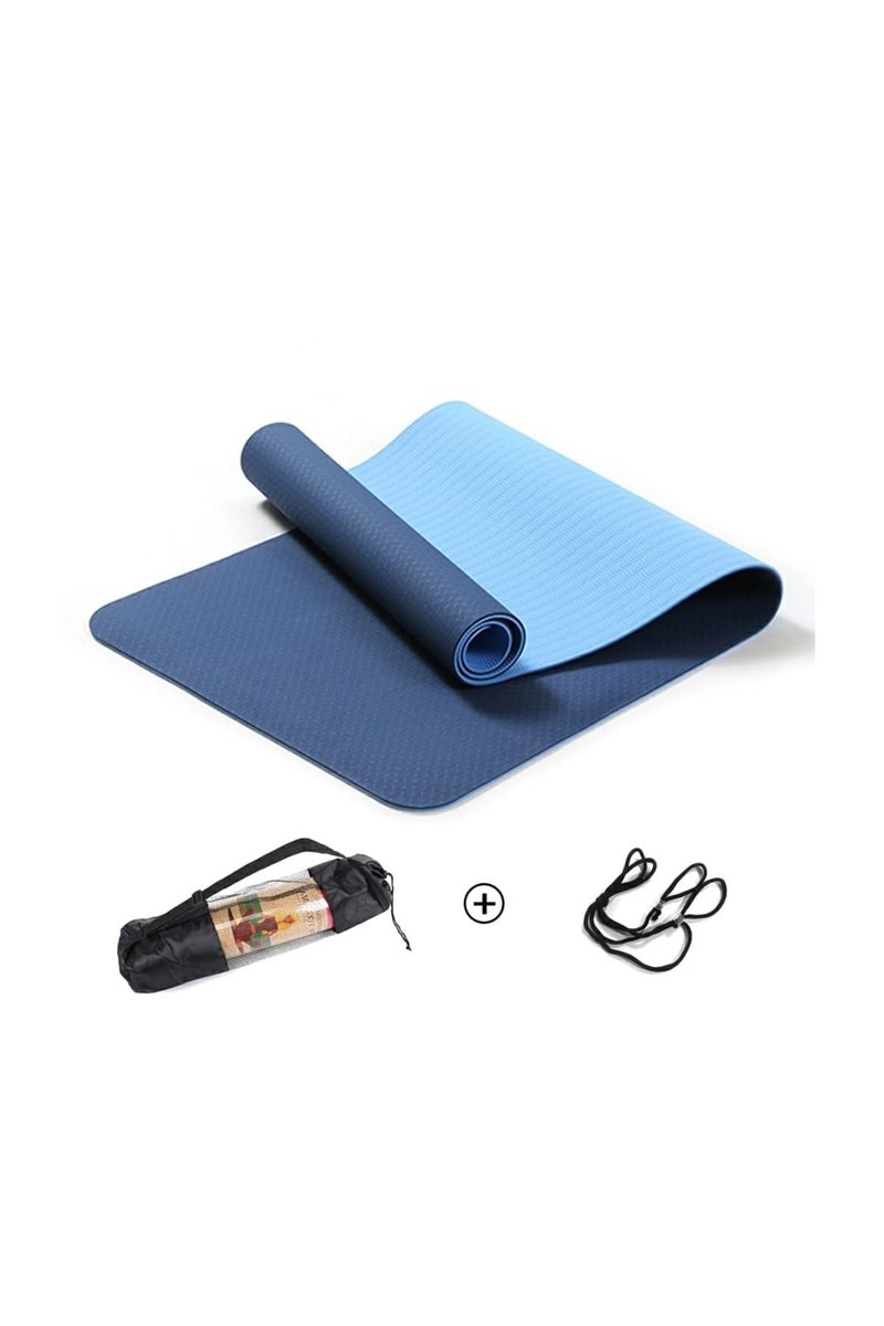 Pilates & Yoga Minderi, Çift Renkli Mat Mavi MAVİ