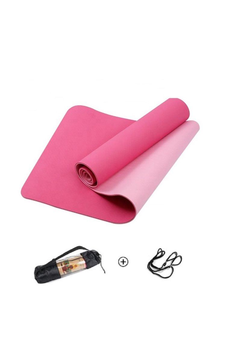 Tpe Pilates Yoga Minderi 6 Mm, Taşıma Çantalı Çift Renkli Yoga Matı MOR