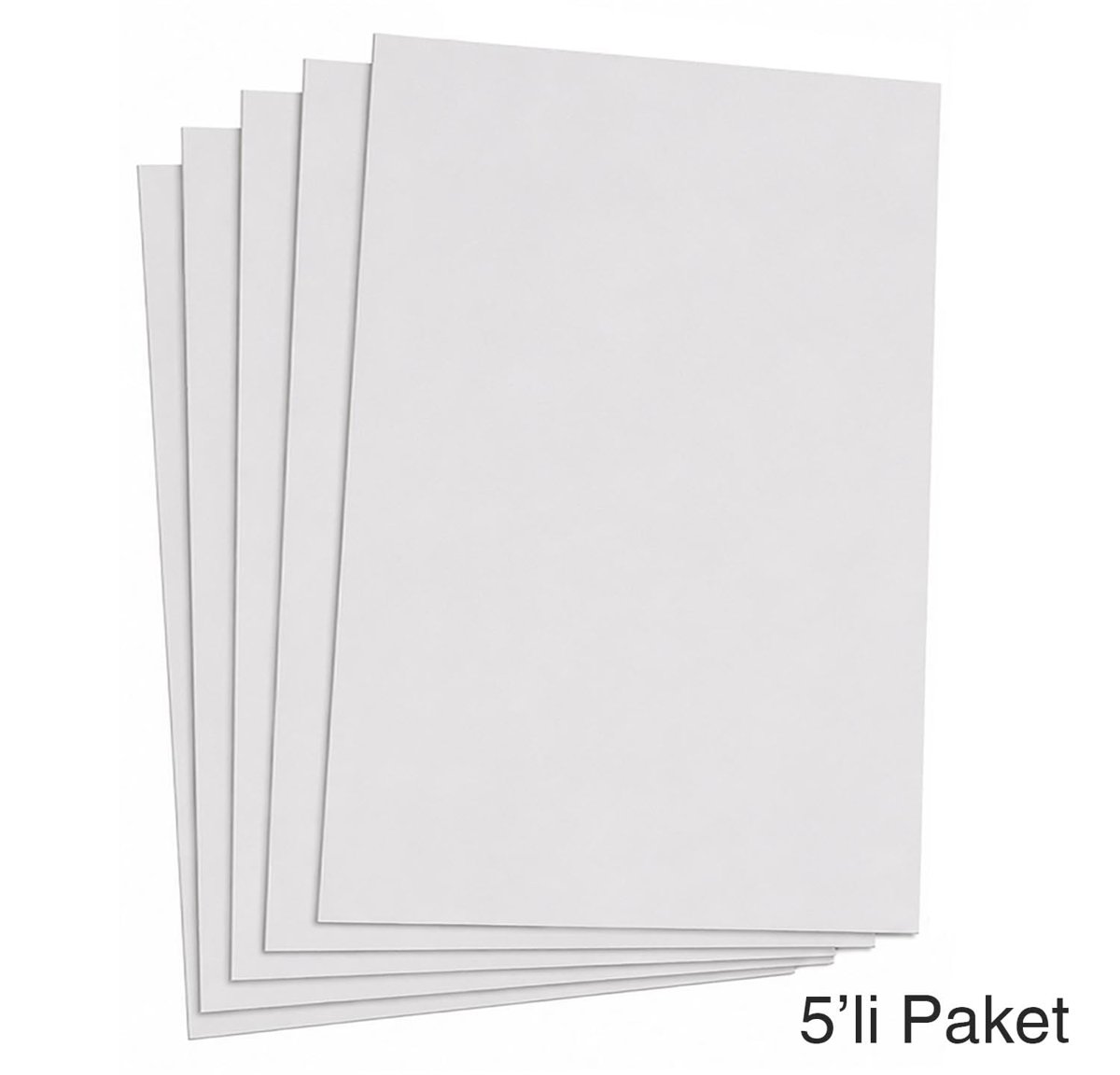 Etika Beyaz Renkli Mukavva 35x50 cm 5’li Paket - 1.0 mm Kalınlık - Okul Projeleri, Maket ve Pano Çalışmaları İçin Sert ve Dayanıklı Karton
