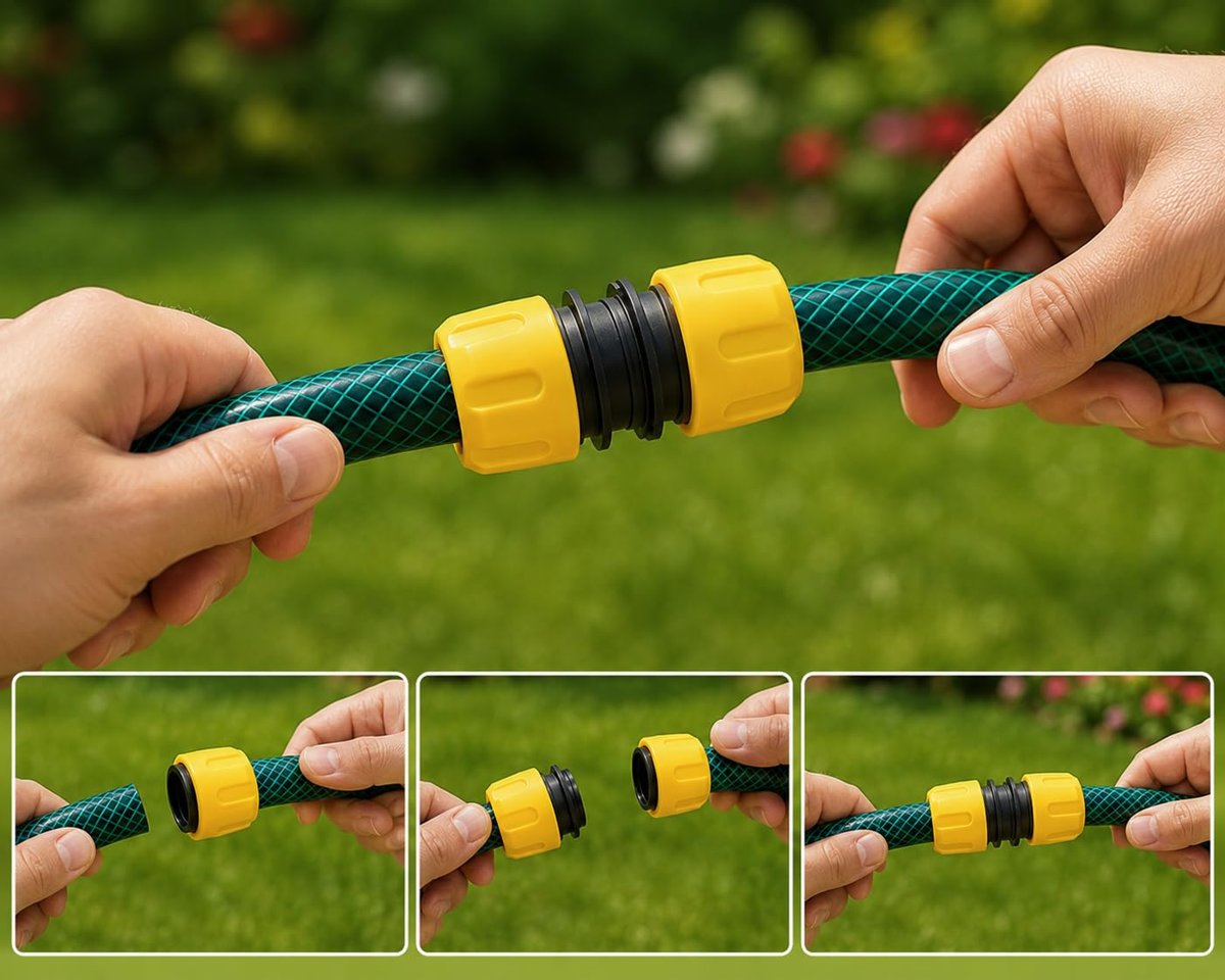 Hortum Eki Bağlantı Aparatı 1/2" Bahçe Sulama Hortumu Birleştirici Ek Parça, Sızdırmaz Hortum Bağlantı Adaptörü