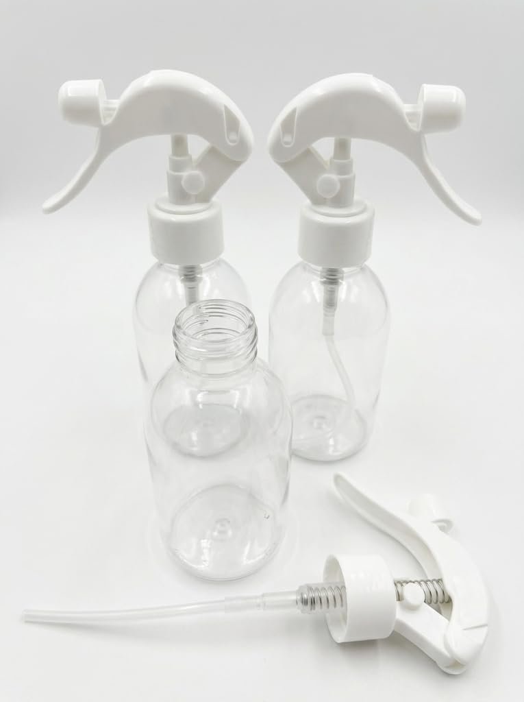 Boş Plastik Sprey Şişe, 200 ML Kapasiteli, Şeffaf, Tekrar Doldurulabilir, Çok Amaçlı Kullanım, 3 Adet