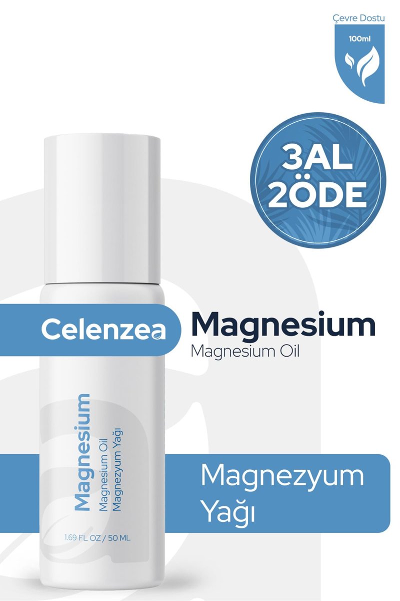 Celenzea Magnezyum Yağı Kas ve Eklem Bakımı İçin Etkili Roll-On Doğal Magnezyum Klorür Magnesium Oil 50ml