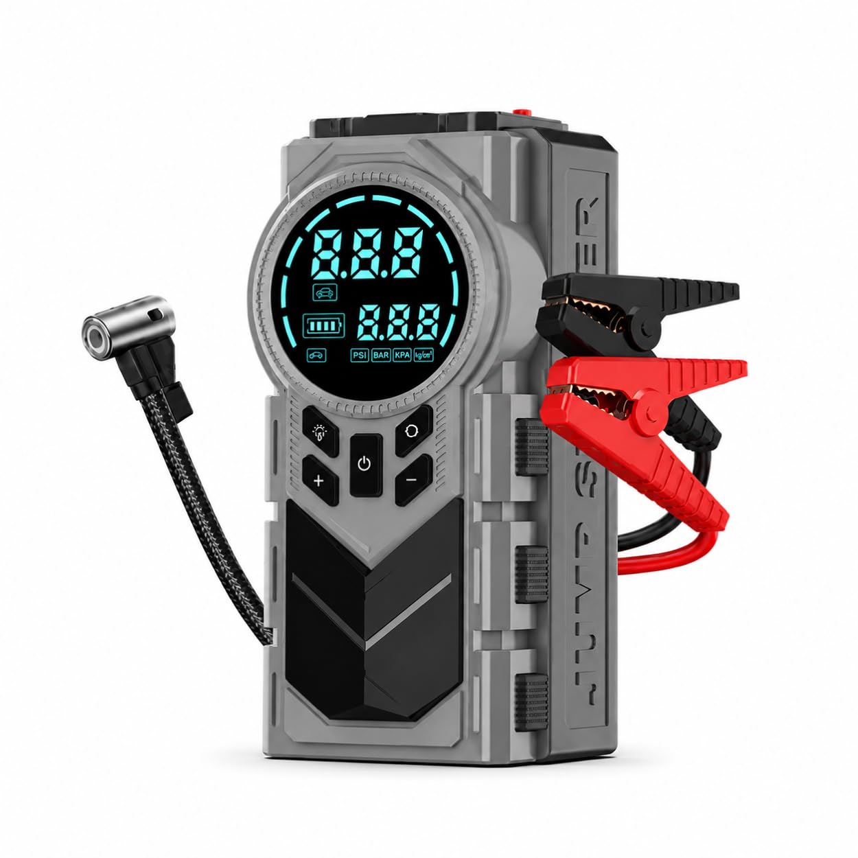 Orret Home 8000 mAh Şarjlı Hava Kompresörü Dijital Lastik Şişirme Pompası Akü Takviye Powerbank LED El Feneri Type-C Araç Bisiklet Top Havuz İçin Kompresör