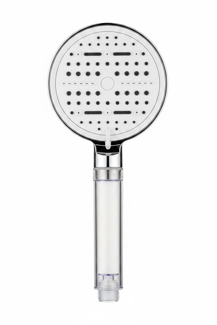 Busstier Krom Filtreli Duş Başlığı 6 Modlu Yüksek Basınçlı Tasarruflu El Duşu Kireç Önleyici Mineral Filtreli Banyo Duş Başlığı 12,5 cm Geniş Başlıklı Evrensel Uyumlu