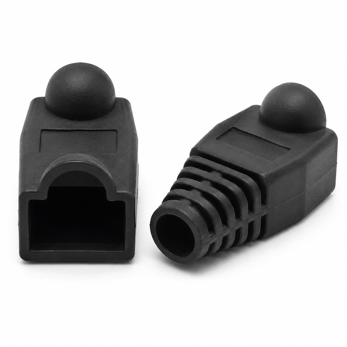 PrimeX PX-CAT6100 RJ45 Koruma Kılıfı 100 Adet, Cat5 Cat6 Ethernet Konnektör Boot Cover, LAN Ağ Kablosu Jack Koruyucu Papuç (Siyah)
