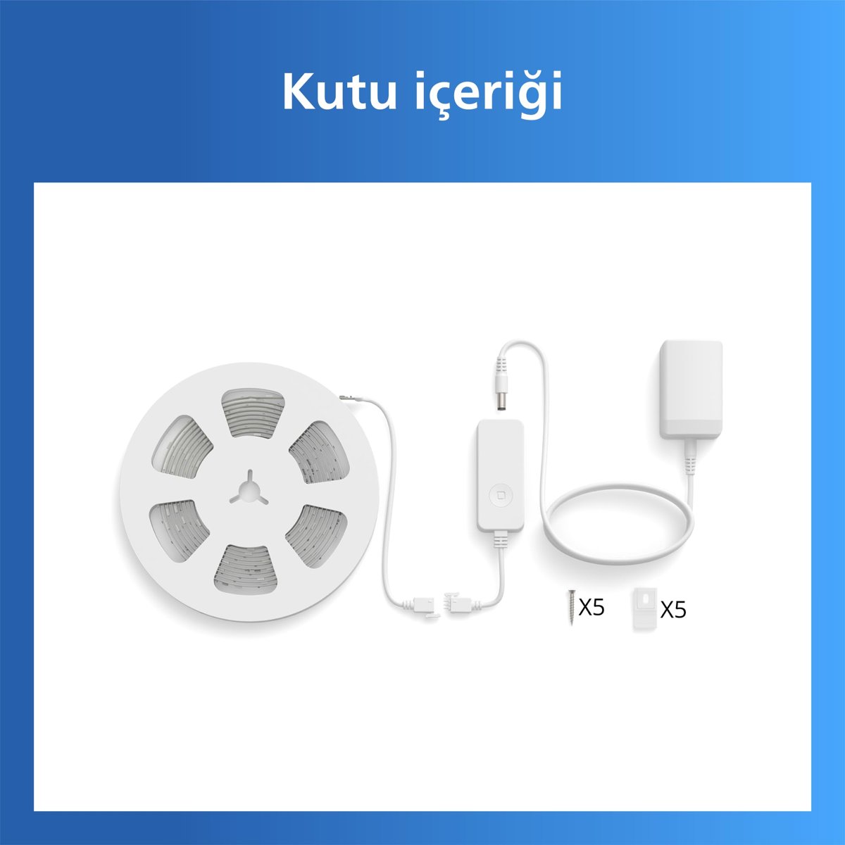 Philips Smart Lighting RGB-LED şerit, 5 m, Tip C, 16 milyon renk, ön ayar. Işık modları, kesilebilir, giriş. Kurulum, WiZ, Google Home, Alexa, Apple Home ile uyumlu, WLAN ile uyumlu