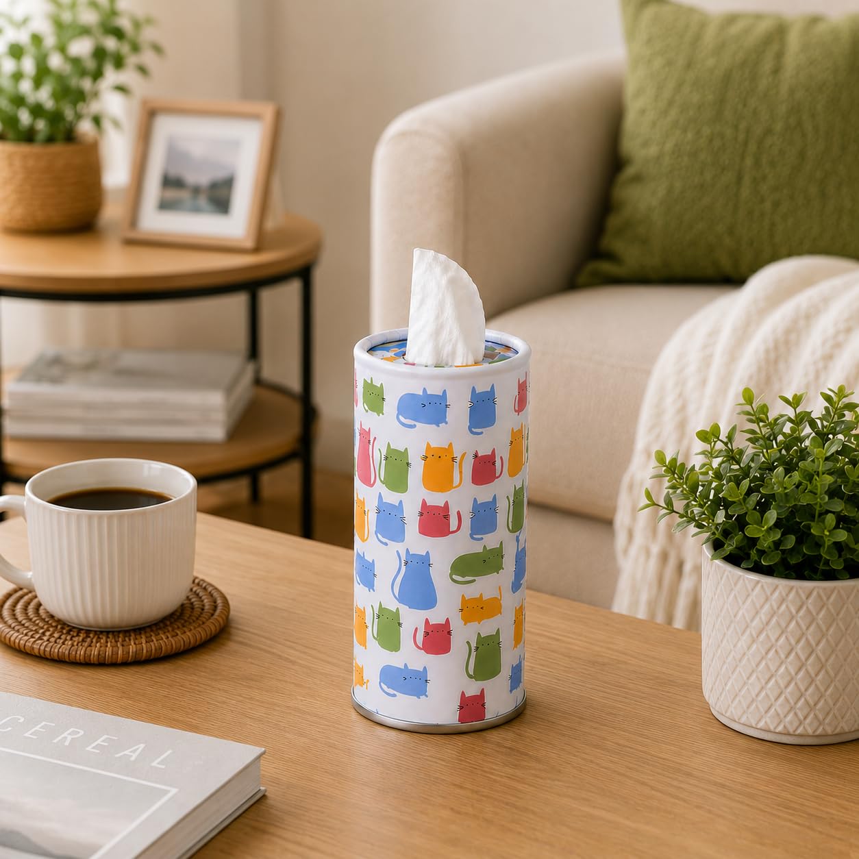 Orret Home 4 Adet Araç Bardaklığı Uyumlu Peçetelik Araç İçi Peçete Kutusu Silindir Peçete Dispenseri Bardaklık Tipi Peçete Tutucu Oto Aksesuarı Ev Ofis Kullanımı (ASORTİ DESEN)