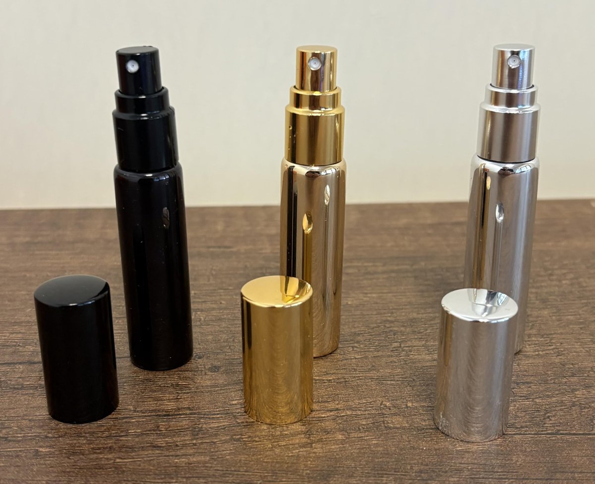 3 Adet Doldurulabilir Cep Parfüm Spreyi Gold Silver Black Renk Cam Parfüm Şişesi 10ML