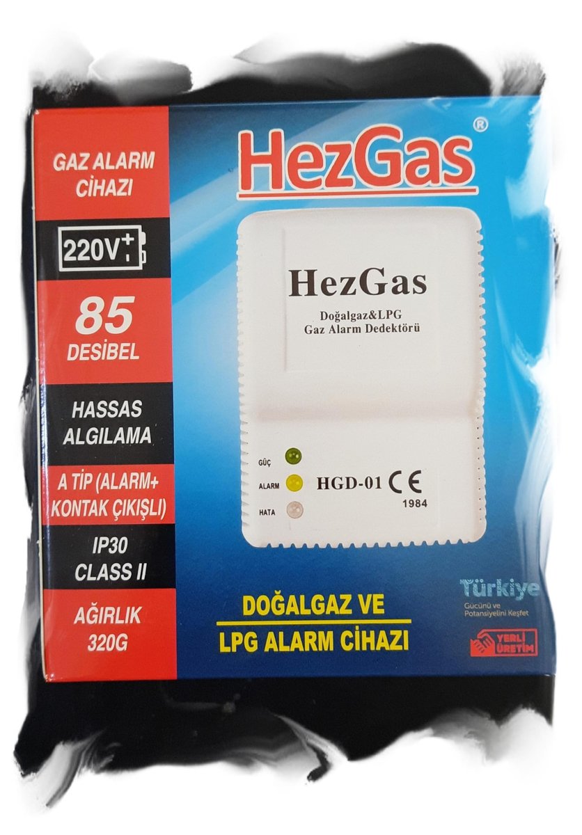 Hezgaz Doğalgaz ve LPG Alarm, CE Belgeli ve Gazmer Onaylı, Selenoid Vana Uyumlu