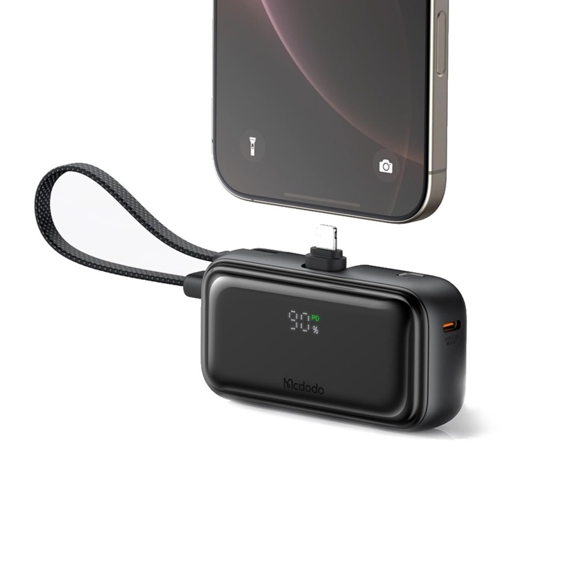 Dahili Kablo ve Lightning Konnektörlü Mini Powerbank