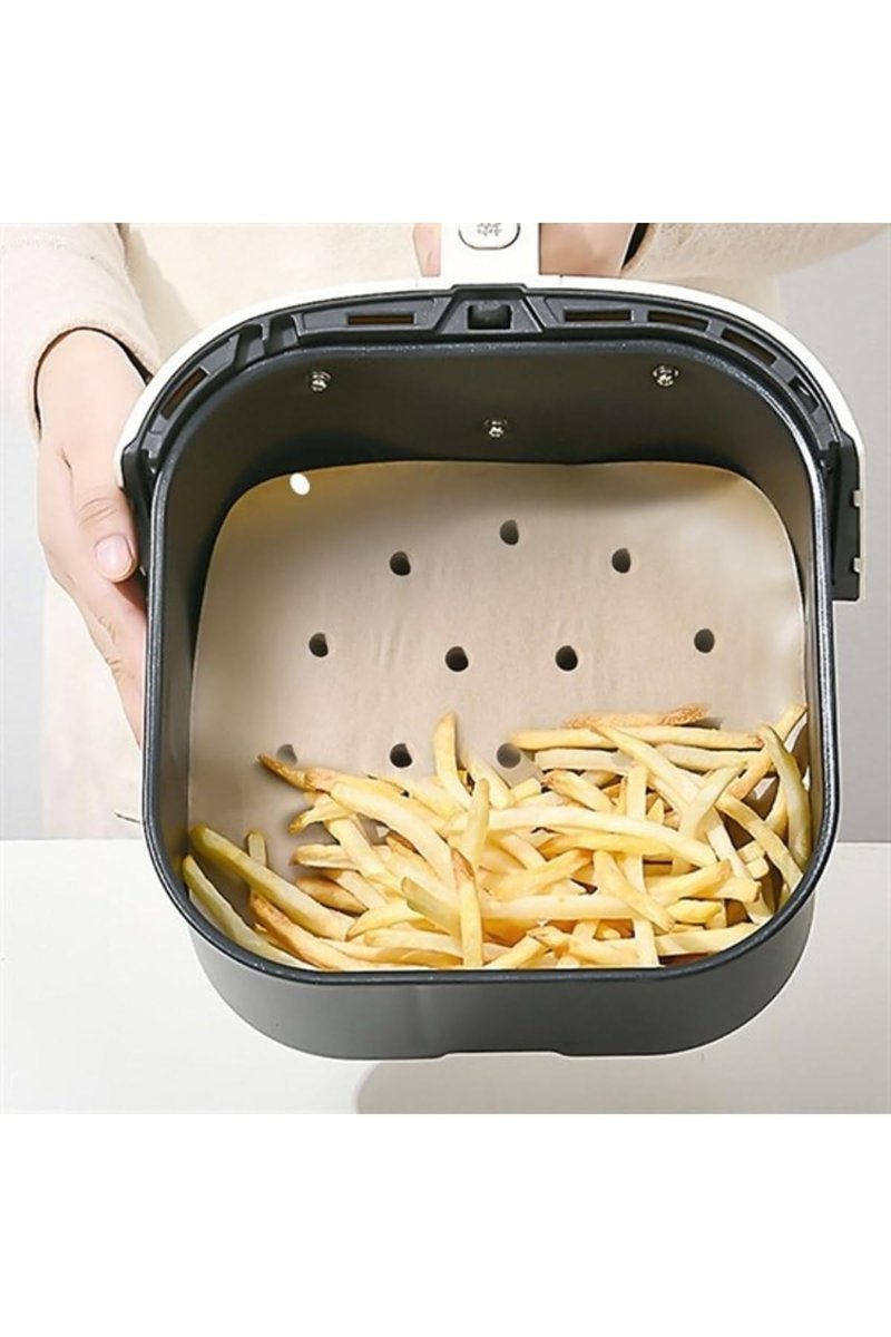 Air Fryer Pişirme Kağıdı, 100 Adet, Tek Kullanımlık, Delikli, Yapışmaz