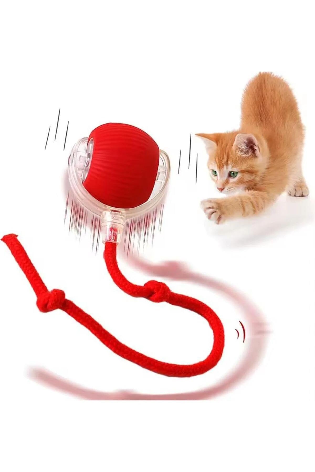Busstier USB Şarjlı Akıllı LED İnteraktif Kedi Topu ve Peluş Top Fırlatma Tabancası Seti, 20 Adet Peluş Toplu Kedi Oyuncağı, Ev Kedileri İçin Oyun ve Aktivite Seti