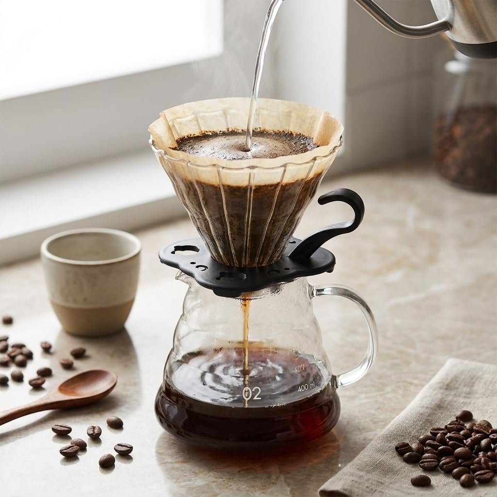 Deconox Profesyonel Cam Kahve Demleme Seti (Pour Over Dripper & Karaf) - 600 ml Kapasiteli Borosilikat Filtre Kahve Seti